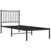 Cama Individual | Cama Para Adultos | Estructura De Cama Con Cabecero Metal Negro 75x190 Cm Cfw216967