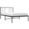 Cama Individual | Cama Para Adultos | Estructura De Cama Con Cabecero Metal Negro 75x190 Cm Cfw716944