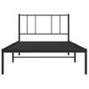 Cama Individual | Cama Para Adultos | Estructura De Cama Con Cabecero Metal Negro 75x190 Cm Cfw716944