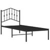 Cama Individual | Cama Para Adultos | Estructura De Cama Con Cabecero Metal Negro 75x190 Cm Cfw166745