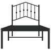 Cama Individual | Cama Para Adultos | Estructura De Cama Con Cabecero Metal Negro 75x190 Cm Cfw166745