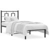 Cama Para Adulto | Cama Individual | Estructura De Cama Con Cabecero Metal Negro 75x190 Cm Cfw590730