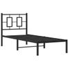 Cama Para Adulto | Cama Individual | Estructura De Cama Con Cabecero Metal Negro 75x190 Cm Cfw590730