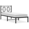 Cama Para Adulto | Cama Individual | Estructura De Cama Con Cabecero Metal Negro 75x190 Cm Cfw590730