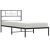 Cama Individual | Cama Para Adultos | Estructura De Cama Con Cabecero Metal Negro 75x190 Cm Cfw777177