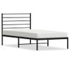 Cama Individual | Cama Para Adultos | Estructura De Cama Con Cabecero Metal Negro 75x190 Cm Cfw741327