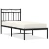 Cama Individual | Cama Para Adultos | Estructura De Cama Con Cabecero Metal Negro 75x190 Cm Cfw162575