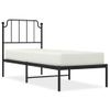 Cama Individual | Cama Para Adultos | Estructura De Cama Con Cabecero Metal Negro 75x190 Cm Cfw857870