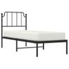 Cama Individual | Cama Para Adultos | Estructura De Cama Con Cabecero Metal Negro 75x190 Cm Cfw857870