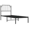 Cama Individual | Cama Para Adultos | Estructura De Cama Con Cabecero Metal Negro 75x190 Cm Cfw857870