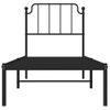 Cama Individual | Cama Para Adultos | Estructura De Cama Con Cabecero Metal Negro 75x190 Cm Cfw857870