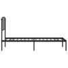 Cama Individual | Cama Para Adultos | Estructura De Cama Con Cabecero Metal Negro 75x190 Cm Cfw857870