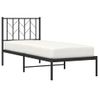 Cama Individual | Cama Para Adultos | Estructura De Cama Con Cabecero Metal Negro 75x190 Cm Cfw951042