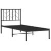 Cama Individual | Cama Para Adultos | Estructura De Cama Con Cabecero Metal Negro 75x190 Cm Cfw951042