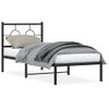 Cama Para Adulto | Cama Individual | Estructura De Cama Con Cabecero Metal Negro 75x190 Cm Cfw972962