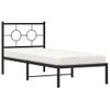 Cama Para Adulto | Cama Individual | Estructura De Cama Con Cabecero Metal Negro 75x190 Cm Cfw972962