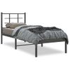 Cama Para Adulto | Cama Individual | Estructura De Cama Con Cabecero Metal Negro 75x190 Cm Cfw614529