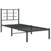 Cama Para Adulto | Cama Individual | Estructura De Cama Con Cabecero Metal Negro 75x190 Cm Cfw614529