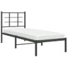 Cama Para Adulto | Cama Individual | Estructura De Cama Con Cabecero Metal Negro 75x190 Cm Cfw614529