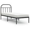 Cama Individual | Cama Para Adultos | Estructura De Cama Con Cabecero Metal Negro 75x190 Cm Cfw712064