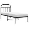 Cama Individual | Cama Para Adultos | Estructura De Cama Con Cabecero Metal Negro 75x190 Cm Cfw712064