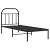 Cama Individual | Cama Para Adultos | Estructura De Cama Con Cabecero Metal Negro 75x190 Cm Cfw712064