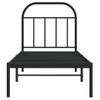 Cama Individual | Cama Para Adultos | Estructura De Cama Con Cabecero Metal Negro 75x190 Cm Cfw712064