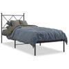 Cama Individual | Cama Para Adultos | Estructura De Cama Con Cabecero Metal Negro 75x190 Cm Cfw48801