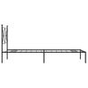 Cama Individual | Cama Para Adultos | Estructura De Cama Con Cabecero Metal Negro 75x190 Cm Cfw48801