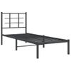 Cama Para Adulto | Cama Individual | Estructura De Cama Con Cabecero Metal Negro 80x200 Cm Cfw207526