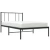 Cama Individual | Cama Para Adultos | Estructura De Cama Con Cabecero Metal Negro 80x200 Cm Cfw489846