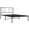 Cama Individual | Cama Para Adultos | Estructura De Cama Con Cabecero Metal Negro 80x200 Cm Cfw489846