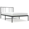 Cama Individual | Cama Para Adultos | Estructura De Cama Con Cabecero Metal Negro 90x190 Cm Cfw824767