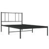 Cama Individual | Cama Para Adultos | Estructura De Cama Con Cabecero Metal Negro 90x190 Cm Cfw824767