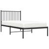 Cama Individual | Cama Para Adultos | Estructura De Cama Con Cabecero Metal Negro 90x190 Cm Cfw662073