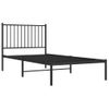 Cama Individual | Cama Para Adultos | Estructura De Cama Con Cabecero Metal Negro 90x190 Cm Cfw662073