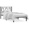 Cama Para Adulto | Cama Individual | Estructura De Cama Con Cabecero Metal Negro 90x190 Cm Cfw443979