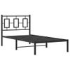 Cama Para Adulto | Cama Individual | Estructura De Cama Con Cabecero Metal Negro 90x190 Cm Cfw443979