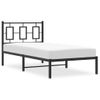 Cama Para Adulto | Cama Individual | Estructura De Cama Con Cabecero Metal Negro 90x190 Cm Cfw443979