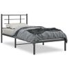 Cama Para Adulto | Cama Individual | Estructura De Cama Con Cabecero Metal Negro 90x190 Cm Cfw101840