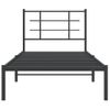 Cama Para Adulto | Cama Individual | Estructura De Cama Con Cabecero Metal Negro 90x190 Cm Cfw101840