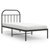 Cama Individual | Cama Para Adultos | Estructura De Cama Con Cabecero Metal Negro 90x190 Cm Cfw557705