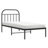 Cama Individual | Cama Para Adultos | Estructura De Cama Con Cabecero Metal Negro 90x190 Cm Cfw557705