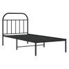 Cama Individual | Cama Para Adultos | Estructura De Cama Con Cabecero Metal Negro 90x190 Cm Cfw557705