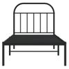 Cama Individual | Cama Para Adultos | Estructura De Cama Con Cabecero Metal Negro 90x190 Cm Cfw557705