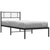 Cama Individual | Cama Para Adultos | Estructura De Cama Con Cabecero Metal Negro 90x190 Cm Cfw417102