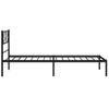 Cama Individual | Cama Para Adultos | Estructura De Cama Con Cabecero Metal Negro 90x190 Cm Cfw417102