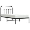 Cama Individual | Cama Para Adultos | Estructura De Cama Con Cabecero Metal Negro 90x190 Cm Cfw250218