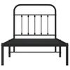 Cama Individual | Cama Para Adultos | Estructura De Cama Con Cabecero Metal Negro 90x190 Cm Cfw250218