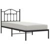 Cama Individual | Cama Para Adultos | Estructura De Cama Con Cabecero Metal Negro 90x190 Cm Cfw500196